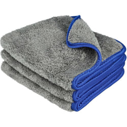 Vhbw - 3x chiffons d'entretien pour voiture, motocycle - Chiffons en microfibre 40 x 40 cm, lavables, réutilisables, bleu / gris foncé
