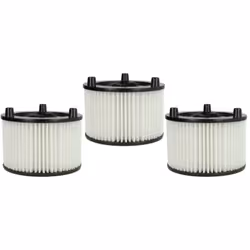vhbw - the clever way Set de 3x filtre plissé pour votre aspirateur industriel, pour aspiration à sec ou humide - Finition su ...