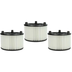 Lot de 3x filtres à cartouche compatible avec Bosch AdvancedVac 20 aspirateur à sec ou humide - Filtre plissé, papier / plastique, blanc - Vhbw