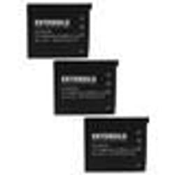 EXTENSILO 3x Batterie remplacement pour Casio NP-60 pour appareil photo (600mAh 37V Li-ion)