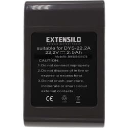 EXTENSILO Batterie compatible avec Dyson DC45 aspirateur noir (2500mAh, 22,2V, Li-ion)