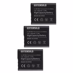 EXTENSILO 3x Batteries compatible avec Sony Cyber-Shot DSC-T20/W DSC-T20/P DSC-T25 appareil photo reflex numérique (1020mAh