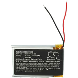 Vhbw - Batterie compatible avec Garmin Fenix 6x, 6X Pro Solar smartwatch montre connectée bracelet fitness (400mAh, 3,7V, Li-polymère) + outils