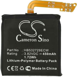 Vhbw - Batterie compatible avec Huawei GT2 46mm, GT2 Pro smartwatch montre connectée bracelet fitness (450mAh, 3,82V, Li-polymère) + outils