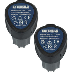 2x Batteries compatible avec Hendi couteau à kebab (2500 mAh, Li-ion, 12 v) - Extensilo