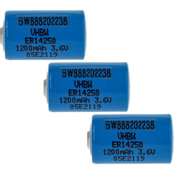 3x Piles au lithium ER14250 remplacement pour 1/2AA, 1770-XZ, 3B26, 418-0076, 60-0576-100 - Piles spéciales (1200mAh, 3,6V, Li-SOCl2) - Vhbw