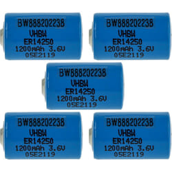 5x Piles au lithium ER14250 remplacement pour 1/2AA, 1770-XZ, 3B26, 418-0076, 60-0576-100 - Piles spéciales (1200mAh, 3,6V, Li-SOCl2) - Vhbw