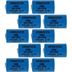 10x Piles au lithium ER14250 remplacement pour 1/2AA, 1770-XZ, 3B26, 418-0076, 60-0576-100 - Piles spéciales (1200mAh, 3,6V, Li-SOCl2) - Vhbw