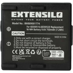 Batterie compatible avec Abitron Nova, KH68300520.A, Ergo opérateur télécommande industrielle (750mAh, 9,6V, NiMH) - Extensilo