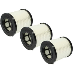 vhbw Lot de 3x filtres à cartouche compatible avec Dewalt DCV581h, DCV584l, DCV580h, DCV582, DCV580, DCV581 aspirateur - Filtre plissé
