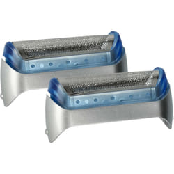 2x Grille compatible avec Braun 2778, 2838, 2775, 2776, 1735, 2338, 2675, 2828, 2615 rasoir électrique + cadre, bleu/argenté - Vhbw