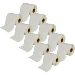Vhbw - 10x Rouleau d'étiquettes 102mm x 44,3m (1 étiquette) compatible avec Brother TD-2130, TD-4100N, TD-4100, TD-4000, TD-2130N étiqueteuse