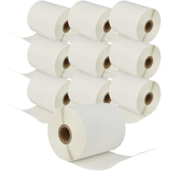 Vhbw - 10x Rouleau d'étiquettes 102mm x 50mm (836 étiquettes) compatible avec Brother TD-2130, TD-4100N, TD-4100, TD-4000, TD-2130N étiqueteuse