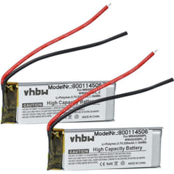 Vhbw - 2x Batterie compatible avec Cardo Q3, Q1 casque audio, écouteurs sans fil (320mAh, 3,7V, Li-polymère)
