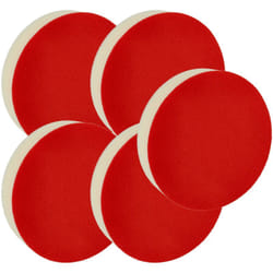 vhbw 5x Eponge de polissage standard pour ponceuses excentriques et à vibration - 13 cm diam. de travail, rouge, blanc
