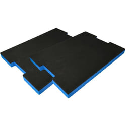 vhbw 2x Insert en mousse compatible avec Bosch Sortimo L-Boxx 4.0 LB4 coffre à outils - mousse rigide, bleu