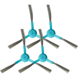 Vhbw - 4x Brosse latérale compatible avec Proscenic M6 Pro robot aspirateur - Lot de brosses, bleu clair / noir