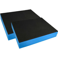Vhbw - 2x Insert en mousse compatible avec Bosch Sortimo L-Boxx coffre à outils - mousse rigide / mousse pe, bleu, 60 mm