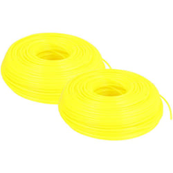 Vhbw - 2x Fil de coupe universel pour tondeuse, débroussailleuse, coupe-bordure - Fil de rechange, jaune, 2,4 mm x 88 m, rond