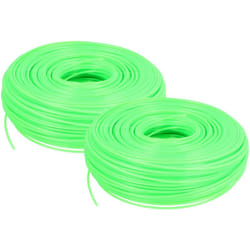 vhbw 2x Fil de coupe universel pour tondeuse, débroussailleuse, coupe-bordure - Fil de rechange, vert, 2 mm x 100 m, rond
