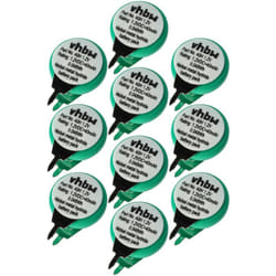 Vhbw - 10x NiMH pile bouton de remplacement pour type 1/V40H 2 épingles 40mAh 1,2V convient pour les batteries de modélisme etc.