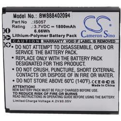 Vhbw - Batterie remplacement pour Pax IS057 pour scanner de code-barre pos (1800mAh, 3,7V, Li-polymère)