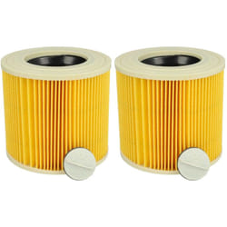 Vhbw - Lot de 2x filtres à cartouche compatible avec Kärcher a 2064 pt, a 2024 pt, a 2054 Me aspirateur à sec ou humide - Filtre plissé, jaune
