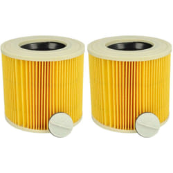 Vhbw - Lot de 2x filtres à cartouche compatible avec Kärcher a 2674 pt Plus, a 2675 Jubilee aspirateur à sec ou humide - Filtre plissé, jaune