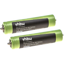 2x Batteries compatible avec Braun 3010, 3040s, 3050cc, 3080s, 3040, 3020, 3030 rasoir tondeuse électrique (600mAh, 1,2V, NiMH) - Vhbw