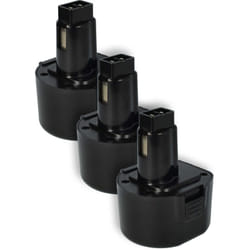vhbw 3x Batteries remplacement pour Dewalt DE9074, DC9062, DE9036, DE9061, DE9062, DW9061, DW9062 pour outil électrique (1500 mAh, NiMH, 9,6 V)