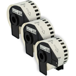 3x Rouleau d'étiquettes + support 50mm x 30,48m (1 étiquette) compatible avec Brother pt QL500BW, QL500BS étiqueteuse - premium blanc - Vhbw