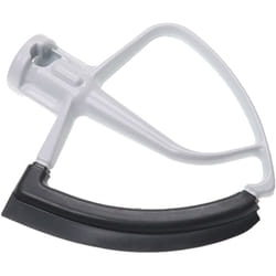 Batteur plat remplacement pour KitchenAid 5KFE5T pour robot de cuisine - Accessoire mélangeur flexible, noir / blanc - Vhbw