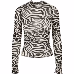Haut Col roulé à manches longues femme Urban Classics aop mesh - M