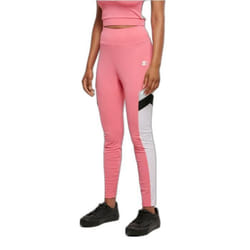 Legging de sport taille haute femme Urban Classics Starter - rose/blanc/noir - L