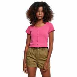 T-shirt court côtelé boutonné femme Urban Classics GT
