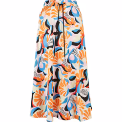 Jupe mi-longue en satin AOP femme Urban Classics