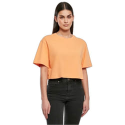T-shirt court oversize femme - URBAN CLASSICS - rose saumon - jersey doux - col arrondi - manches courtes