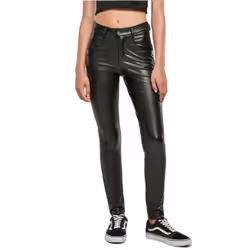 Pantalon cuir synthétique taille moyenne femme Urban Classics