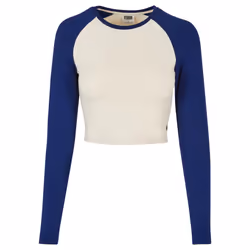 T-shirt crop manches longues biologique femme Urban Classics Retro Baseball