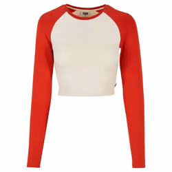 T-shirt crop manches longues biologique femme Urban Classics Retro Baseball