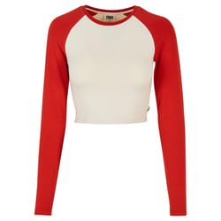 T-shirt crop manches longues biologique femme Urban Classics Retro Baseball
