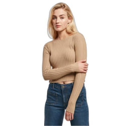 Pullover court tricot côtelé à dos torsadé femme Urban Classics