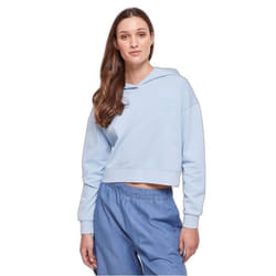 Sweatshirt à capuche court en éponge brodé de fleurs femme Urban Classics