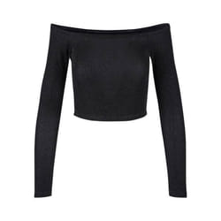 Pull à manches longues pailleté avec épaules dénudées femme Urban Classics