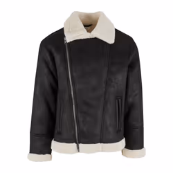 Veste moto en peau de mouton Urban Classics - S