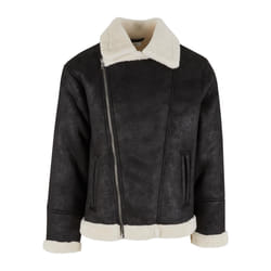 Veste moto en peau de mouton Urban Classics - S