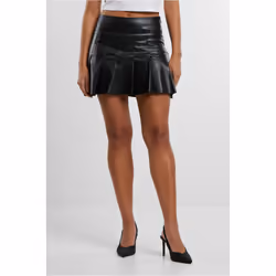 Jupe plissée cuir synthétique femme Urban Classics