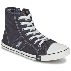 Baskets Femme - MUSTANG 1099506 - Talon plat - Fermeture à lacets et à zip - Noir