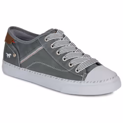 Baskets basses toile Mustang Femme kaki - Mustang - Femme - Blanc - Textile - Kaki - Adulte - Lacets - Plat