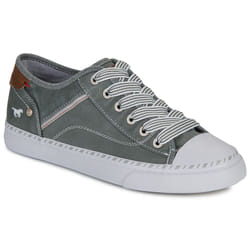 Baskets basses toile Mustang Femme kaki - Mustang - Femme - Blanc - Textile - Kaki - Adulte - Lacets - Plat